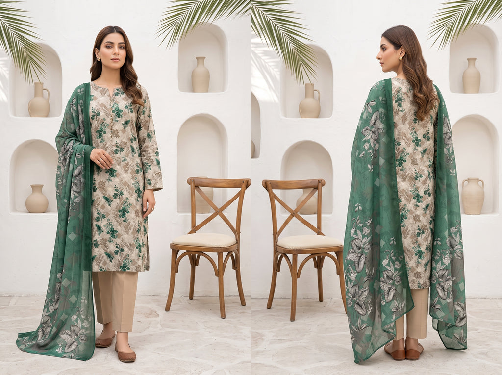 Unstitch Lawn 3 Piece 012