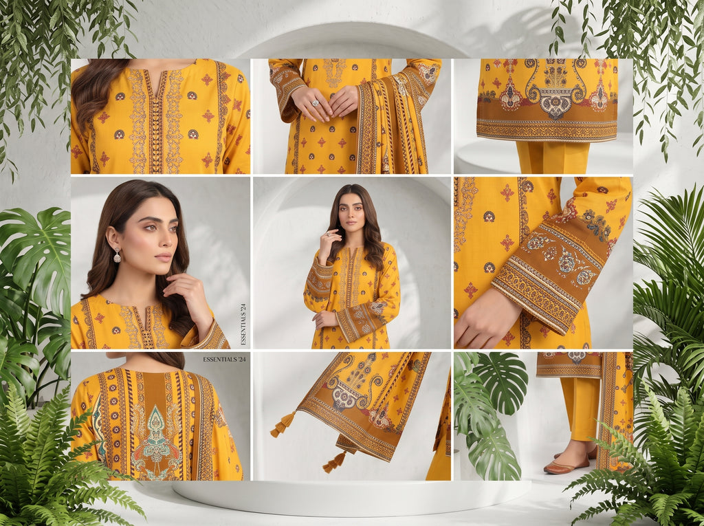 Unstitch Lawn 3 Piece 023