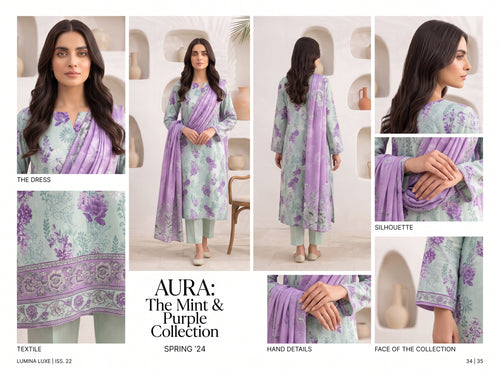 Unstitch Lawn 3 Piece 013