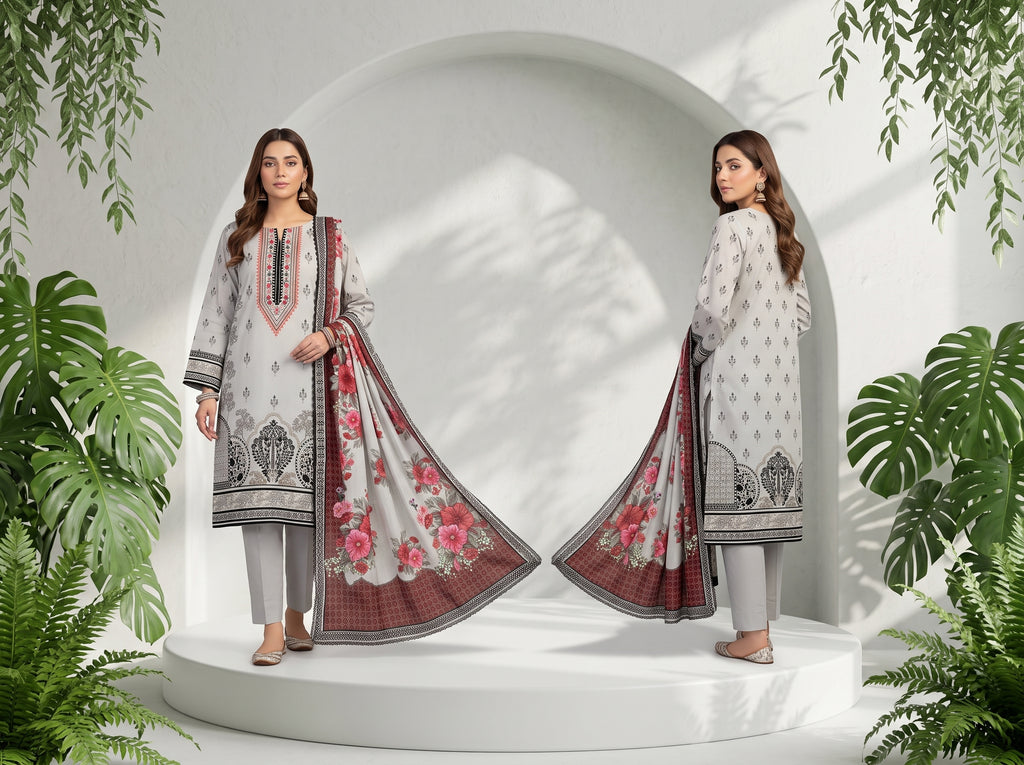 Unstitch Lawn 3 Piece 026