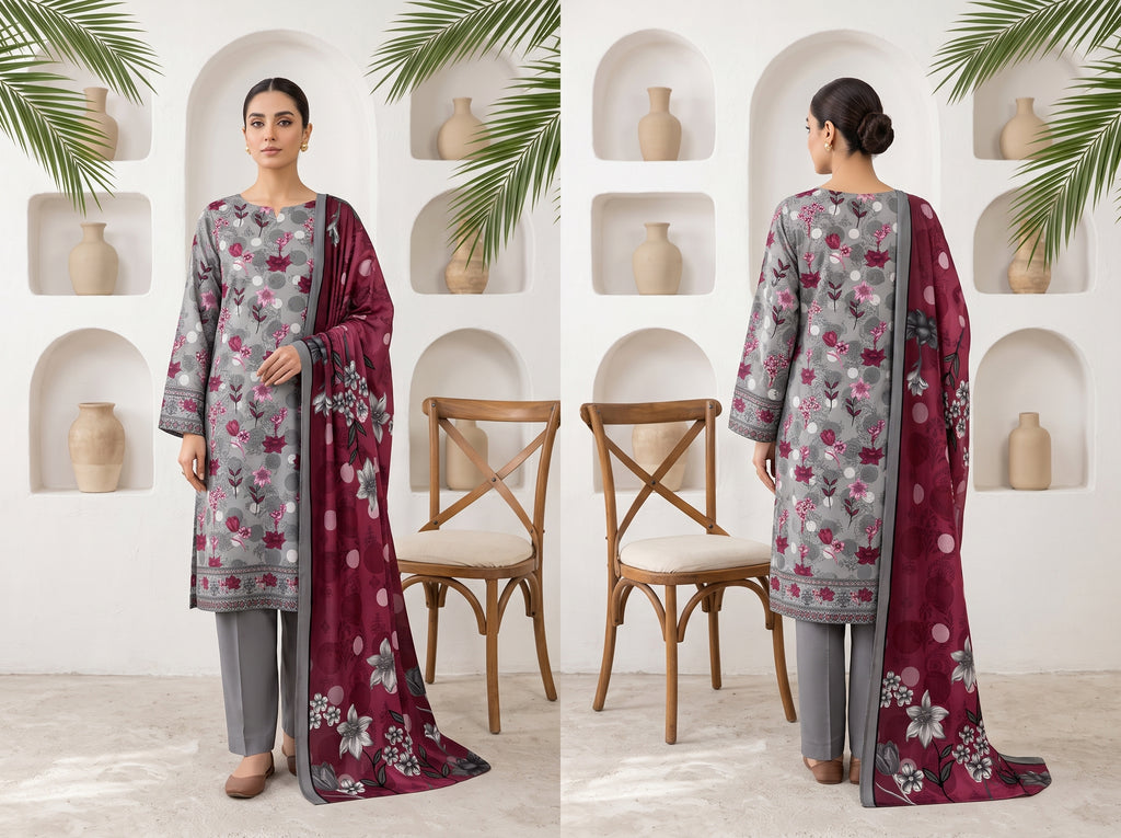 Unstitch Lawn 3 Piece 019