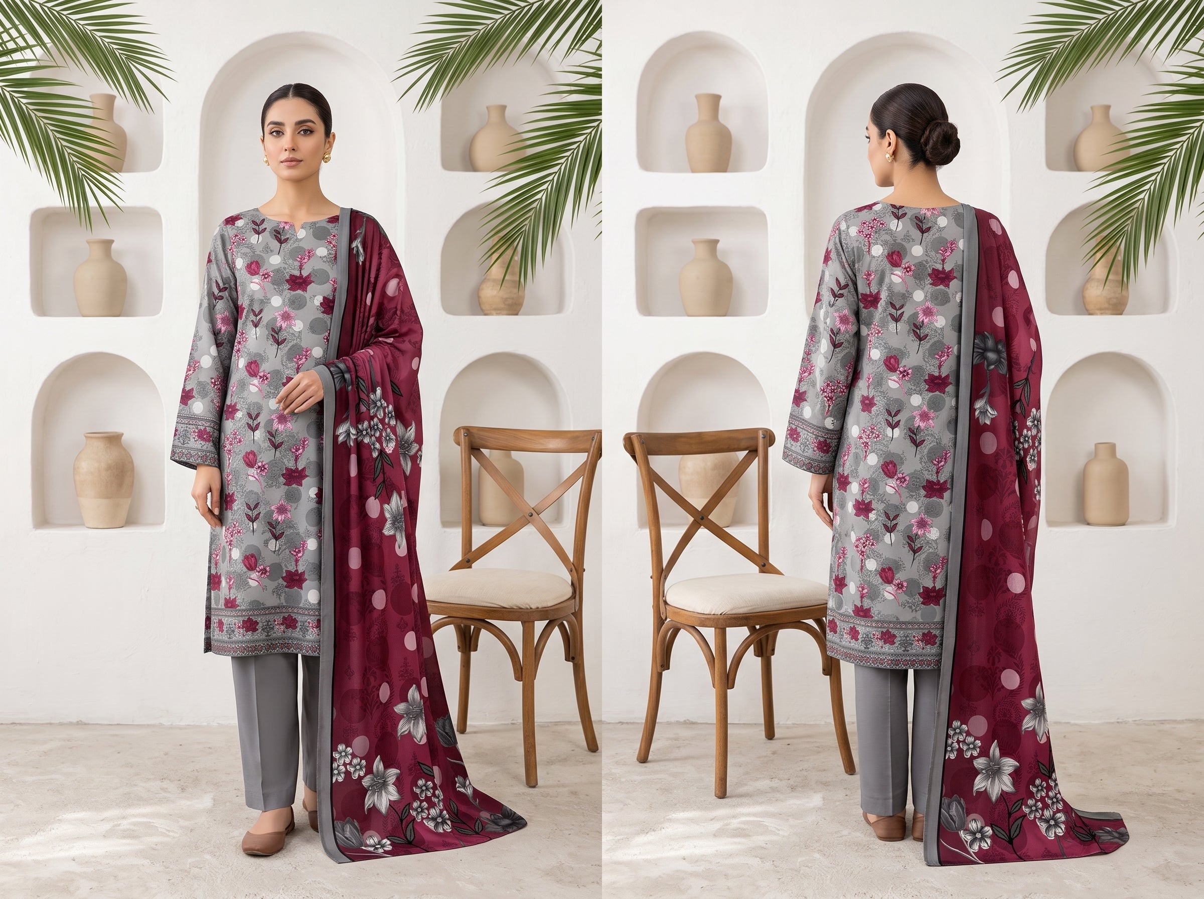 Unstitch Lawn 3 Piece 019