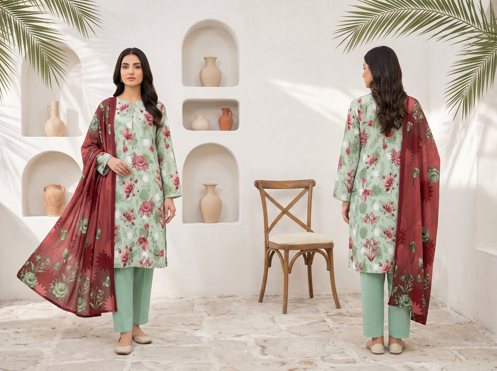 Unstitch Lawn 3 Piece 020