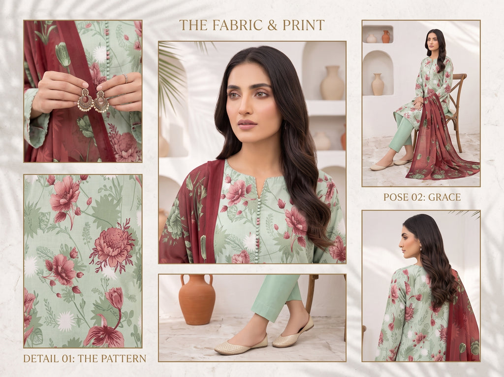Unstitch Lawn 3 Piece 020